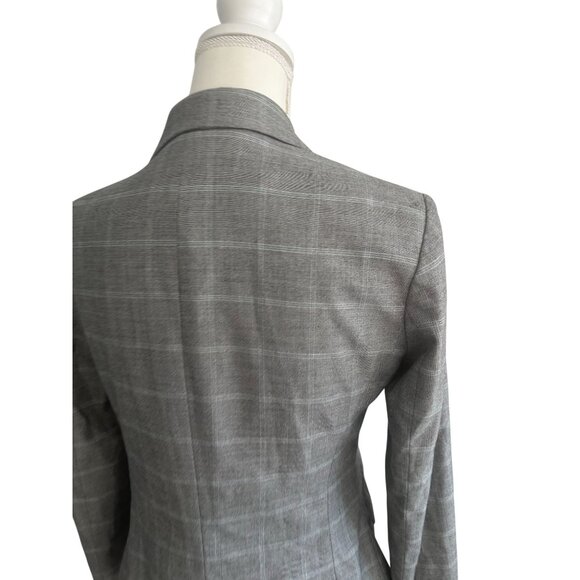 SAKS FIFTH AVENUE Light Gray Plaid Jacket Blazer Size 6 - Picture 7 of 7